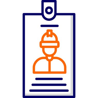 Kimlik kartı simgesi, vektör illüstrasyonu basit tasarım