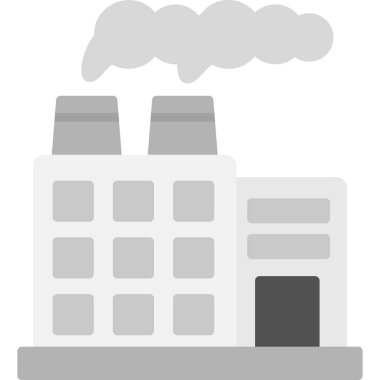 Fabrika modern simgesi, vektör illüstrasyonu