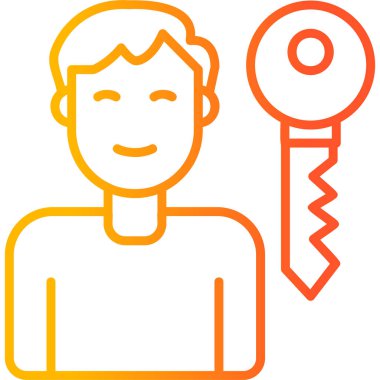 vektör erkek simgesi. Avatar 'ın düz çizimi 