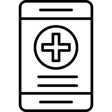 Online Sağlık Sigortası. Web simgesi vektör illüstrasyonu