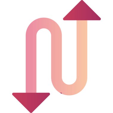 Zigzag Ok simgesi vektör illüstrasyonu