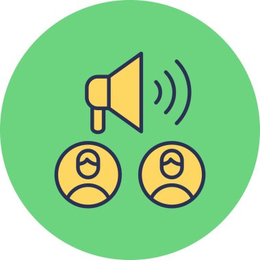 Online advertising with megaphone. Web icon simple illustration