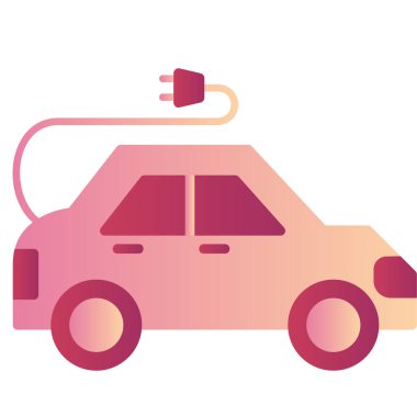 Electric Car modern simgesi, vektör illüstrasyonu