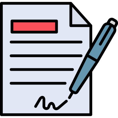Contract icon, vector illustration simple design