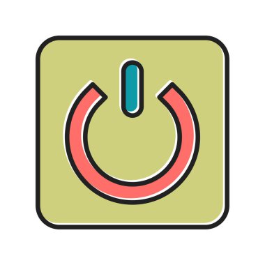Güç Düğmesi simgesi, vektör illüstrasyonu