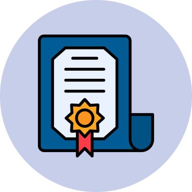 Sertifika. Web simgesi basit tasarım 