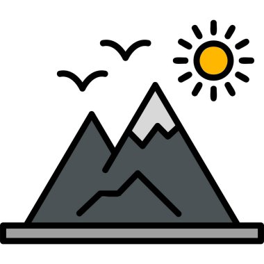 Dağ. Web simgesi basit illüstrasyon