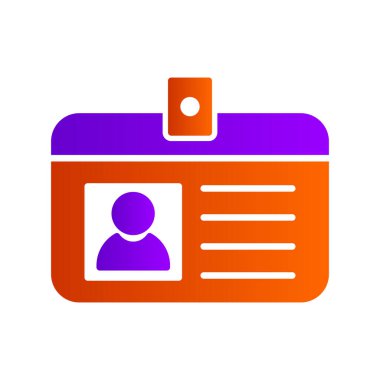 Kimlik kartı simgesi, vektör illüstrasyonu 