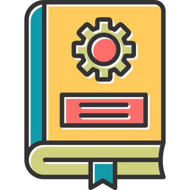 Mekanik kitap simgesi, modern tasarım illüstrasyonu