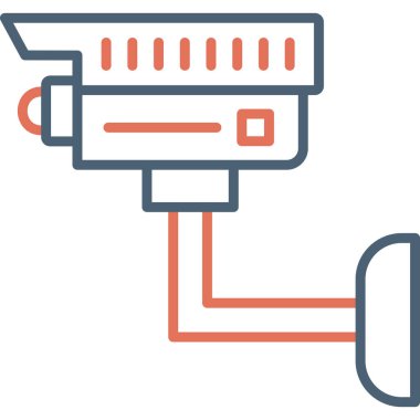 CCTV kamera simgesi, vektör illüstrasyonu basit tasarım