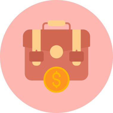 İçinde para olan çanta. vektör illüstrasyonu 