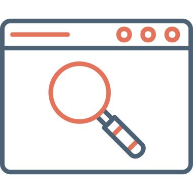 Web sitesi için arama simgesi, vektör illüstrasyonu. Tarayıcı Aranıyor