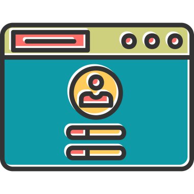 İnternet sitesi. Web simgesi basit illüstrasyon