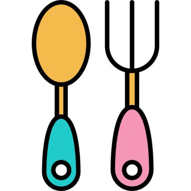 Bebek çatal bıçak takımı. Web simgesi basit tasarım 