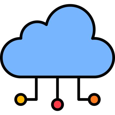 vector cloud technology icon illustration