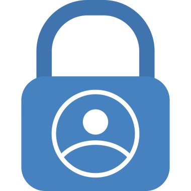 Asma kilit. Web simgesi basit illüstrasyon