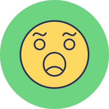 Şaşırmış emoji simgesinin vektör illüstrasyonu