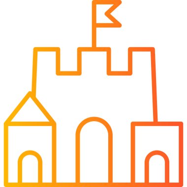 Şato. Web simgesi basit illüstrasyon