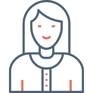 female internet user, graphic woman logo, simple icon for web page 