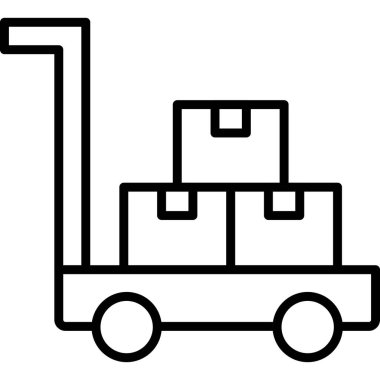 Nakliye paketleri ve kutuları olan bir yük arabası. 