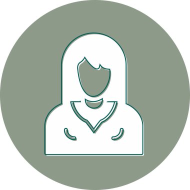 Dişi avatar. Web simgesi basit illüstrasyon