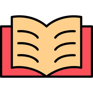 Kitap. Web simgesi basit illüstrasyon