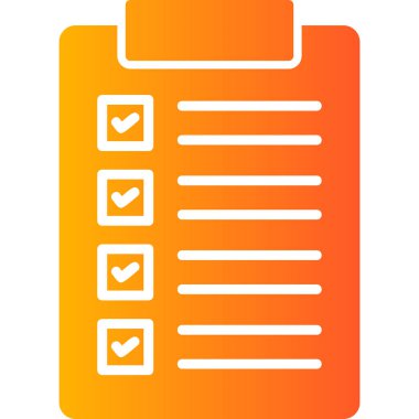 Kontrol listeli pano. Web simgesi basit illüstrasyon