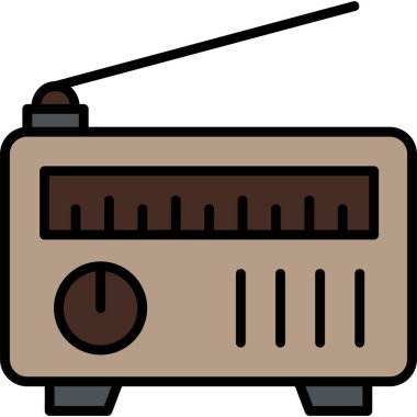 Radyo. Web simgesi basit illüstrasyon