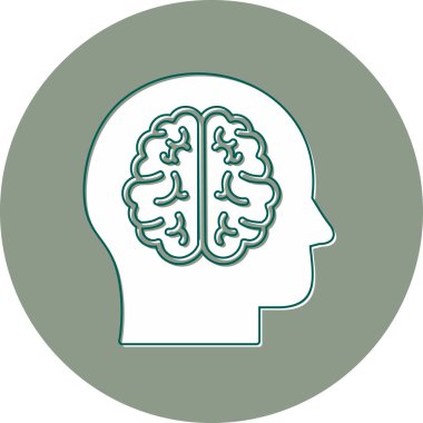  Beyin ikonu. Basit resimleme