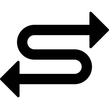 Zigzag Ok simgesi vektör illüstrasyonu