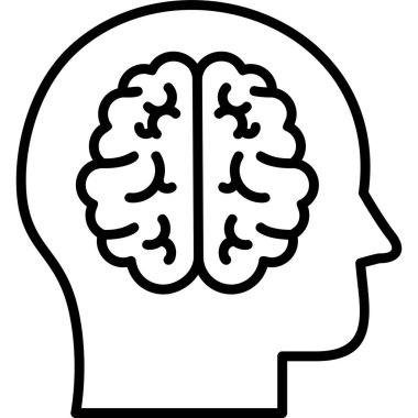  Beyin ikonu. Basit resimleme