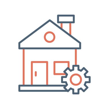 Bir ev simgesinin soyut vektör illüstrasyonu