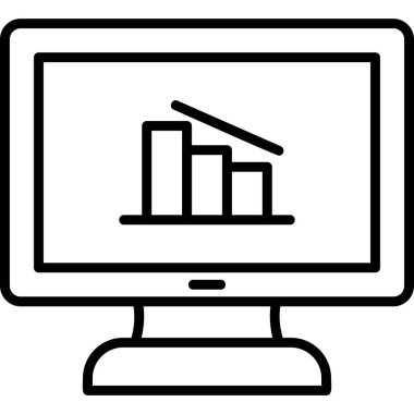 Çevrimiçi Veri Analizi simgesi vektör illüstrasyonu