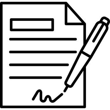 Contract icon, vector illustration simple design