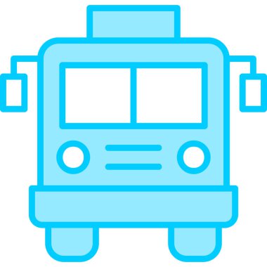 Otobüs simgesi, modern tasarım illüstrasyonu