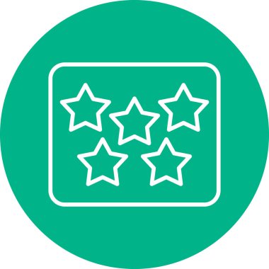 Beş Yıldız, vektör çizimi, düz tabela, katı tasarım