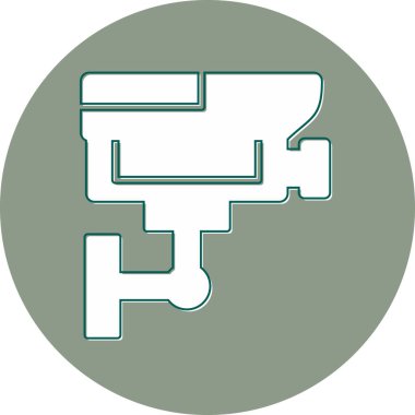 CCTV kamera simgesi, vektör illüstrasyonu basit tasarım