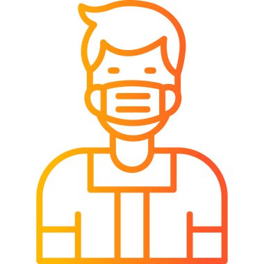 Yüz maskeli adam ikonu, covid-19