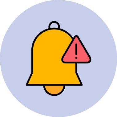 vector illustration of single alert bell icon