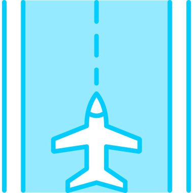 uçak pisti web simgesi basit illüstrasyon