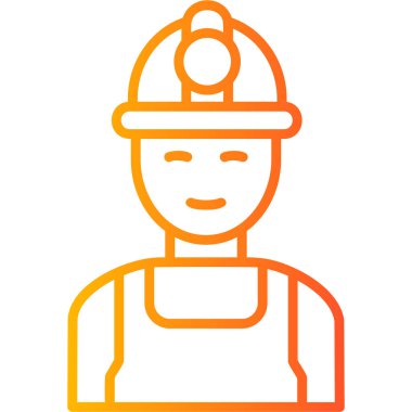 İşçi modern simge, vektör illüstrasyonu