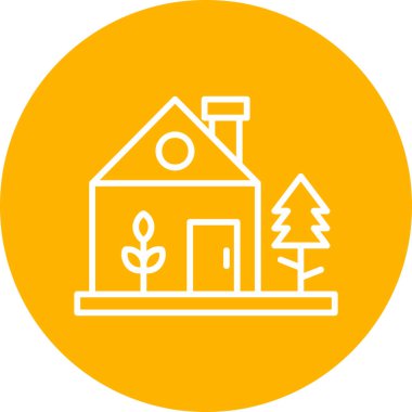 Arkaplanda emlak evi simgesi.