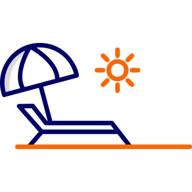 Plaj sandalyesi ikonu. vektör illüstrasyonu 