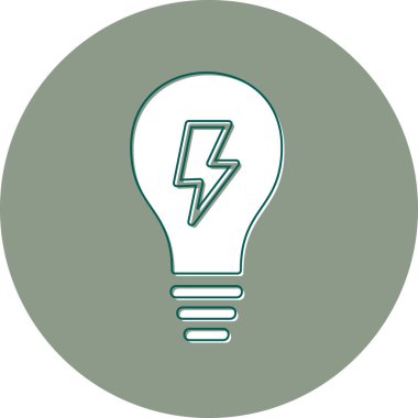 Ampul simgesi, fikir kavramı web illüstrasyonu