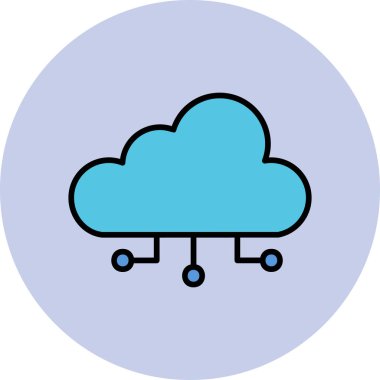 vector cloud technology icon illustration