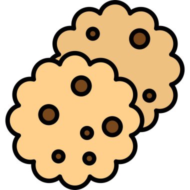 Kurabiye. Web simgesi basit illüstrasyon