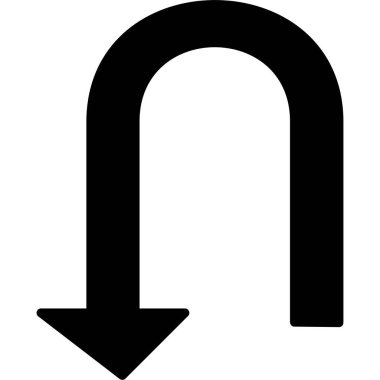 U Dönüş simgesi vektör illüstrasyonu