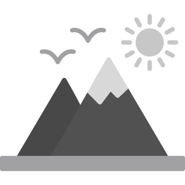 Dağ. Web simgesi basit illüstrasyon