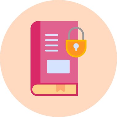 Güvenli kitap simgesi, modern tasarım illüstrasyonu