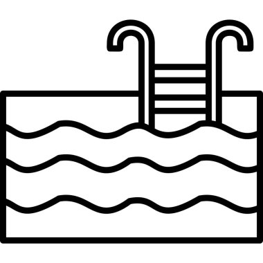 Yaz yüzme havuzunda su. Web simgesi illüstrasyonu